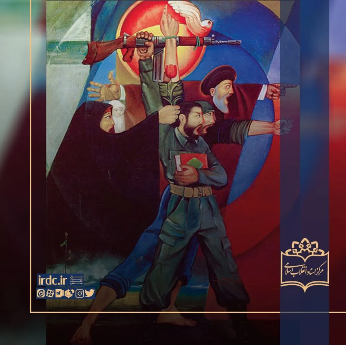 نقاشی &laquo;هم&zwnj;سنگران قدس&raquo; اثر خسروجردی با تکنیک رنگ&zwnj;روغن در سال ۱۳۶۳ خلق شد.